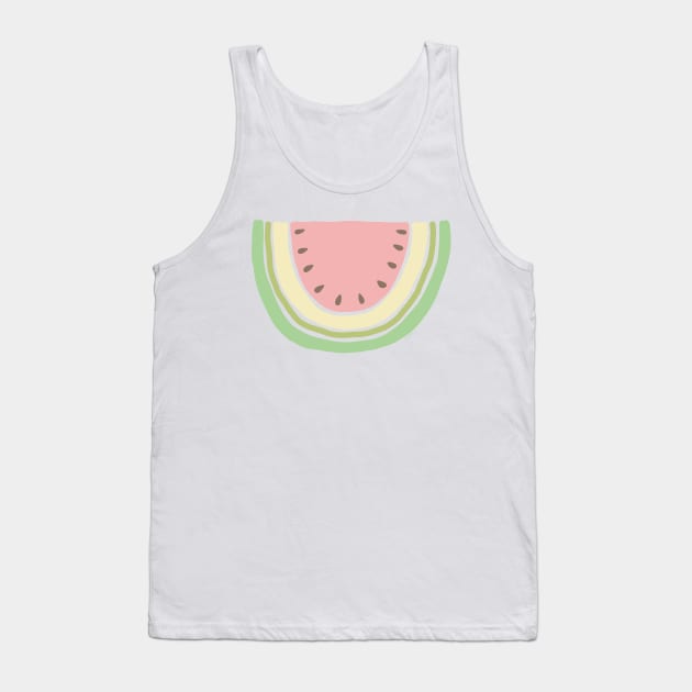 Boho Watermelon Slice Minimal Scandinavian Art Design Tank Top by DoubleBrush